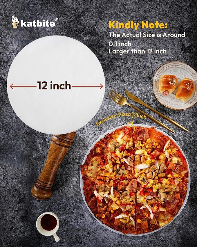 Katbite Parchment Paper Rounds, Non-Stick Heavy Duty, White, 12 Inch 200Pcs