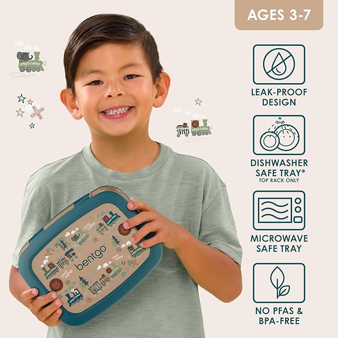Bentgo Kids Prints Leak-Proof 5-Compartment Bento-Style Kids Lunch Box