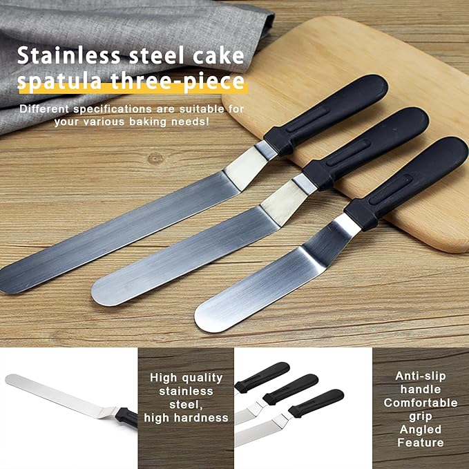 Offset Icing Spatula Set, Stainless Steel Cake Decorating Tools