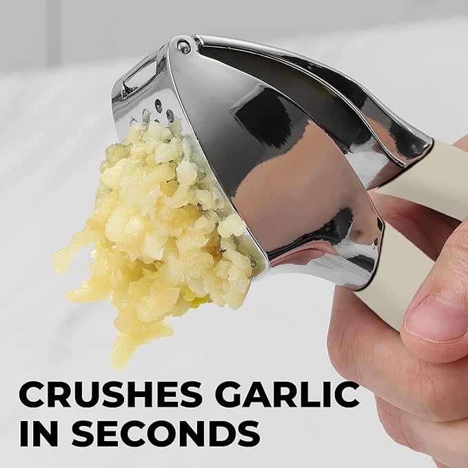 Zulay Kitchen Metal Comfort Grip Garlic Press