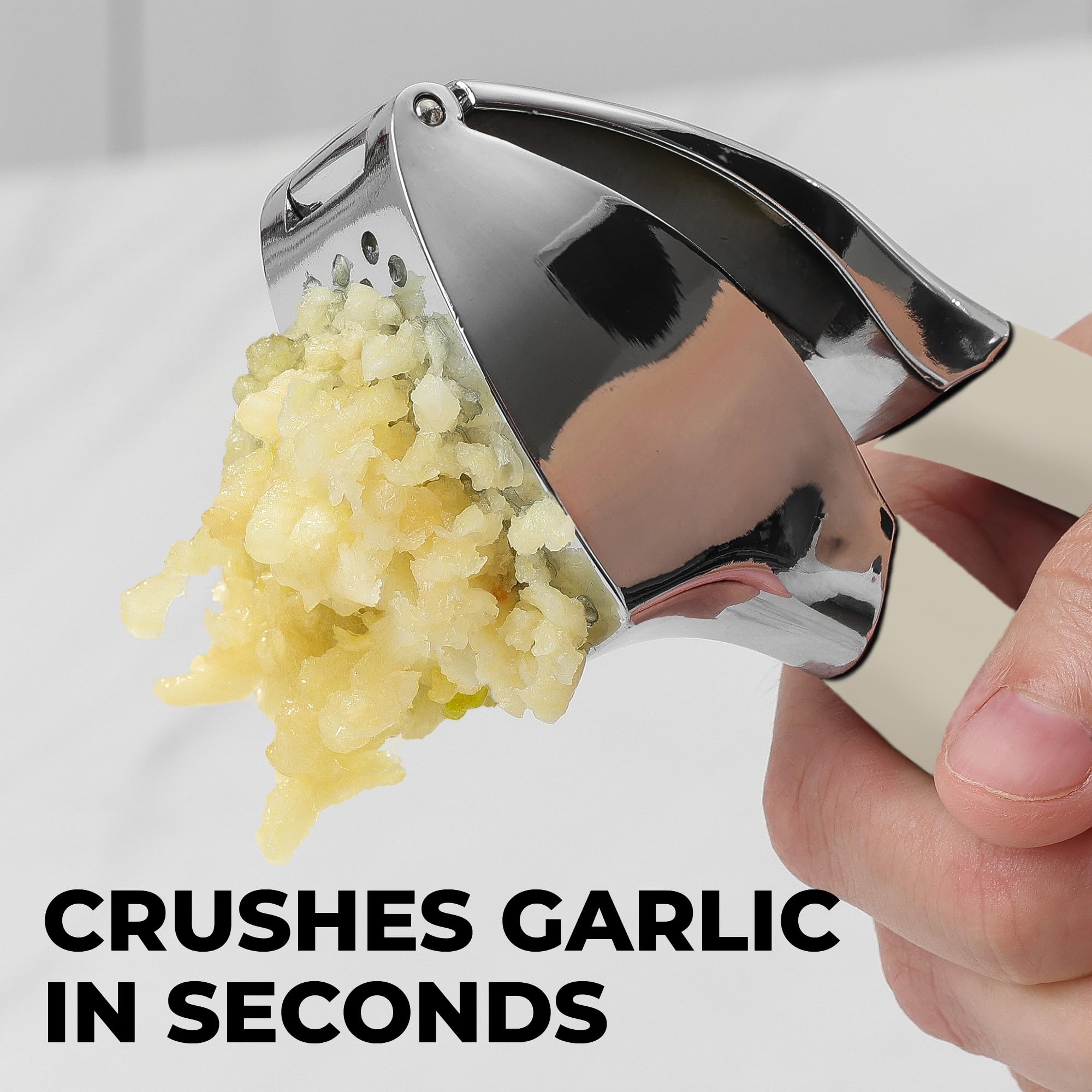 Zulay Kitchen Metal Comfort Grip Garlic Press