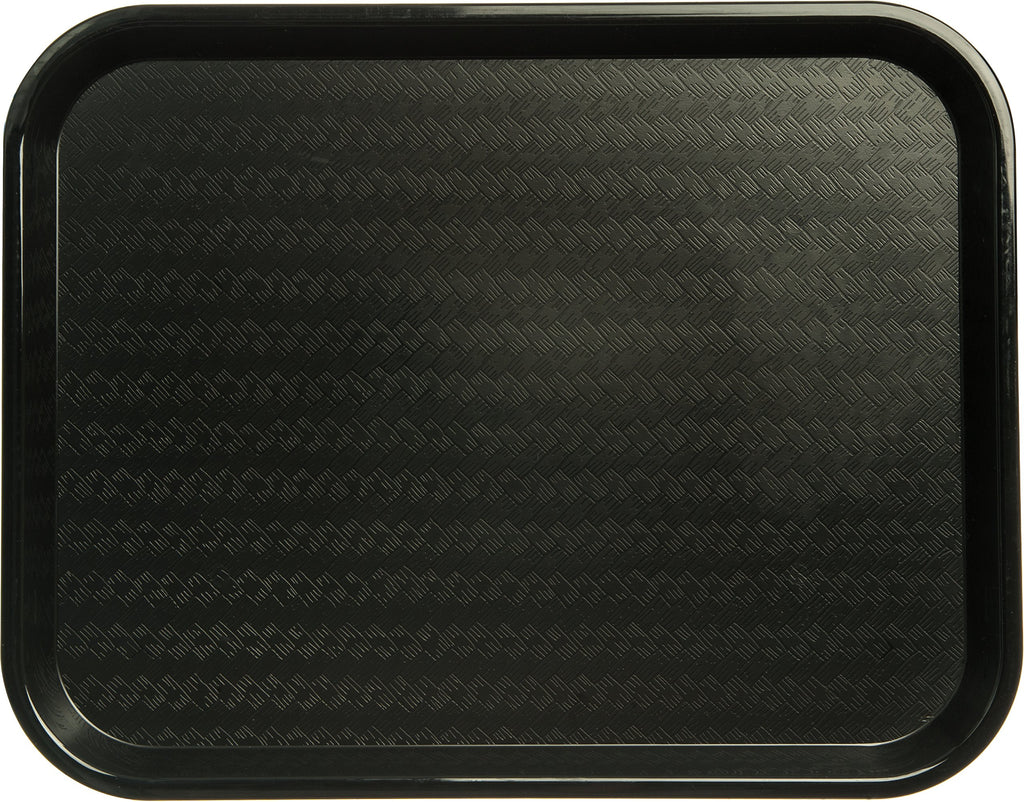 Carlisle FoodService Products Café Cafeteria Tray, Fast Food Tray for Restaurant or Commercial Use, 14" x 18", 12 Count, Black
