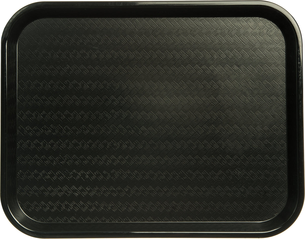 Carlisle FoodService Products Café Cafeteria Tray, Fast Food Tray for Restaurant or Commercial Use, 14" x 18", 12 Count, Black