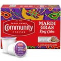 Community Coffee Mardi Gras King Cake Flavored 12 Count Coffee Pods, Medium Roast, Compatible with Keurig 2.0 K-Cup Brewers, 12 Count (Pack of 1)