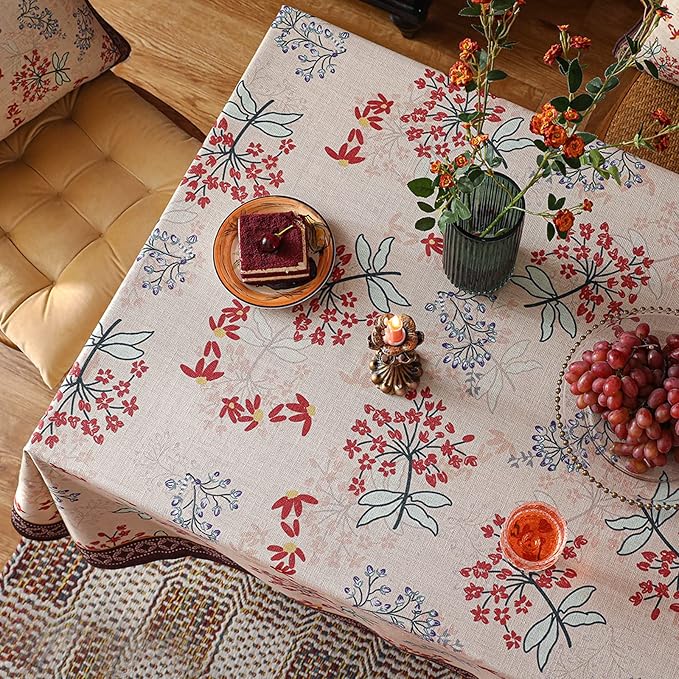 patdrea Vintage French Linen Tablecloth,Rectangular,110"x63"-NewMari
