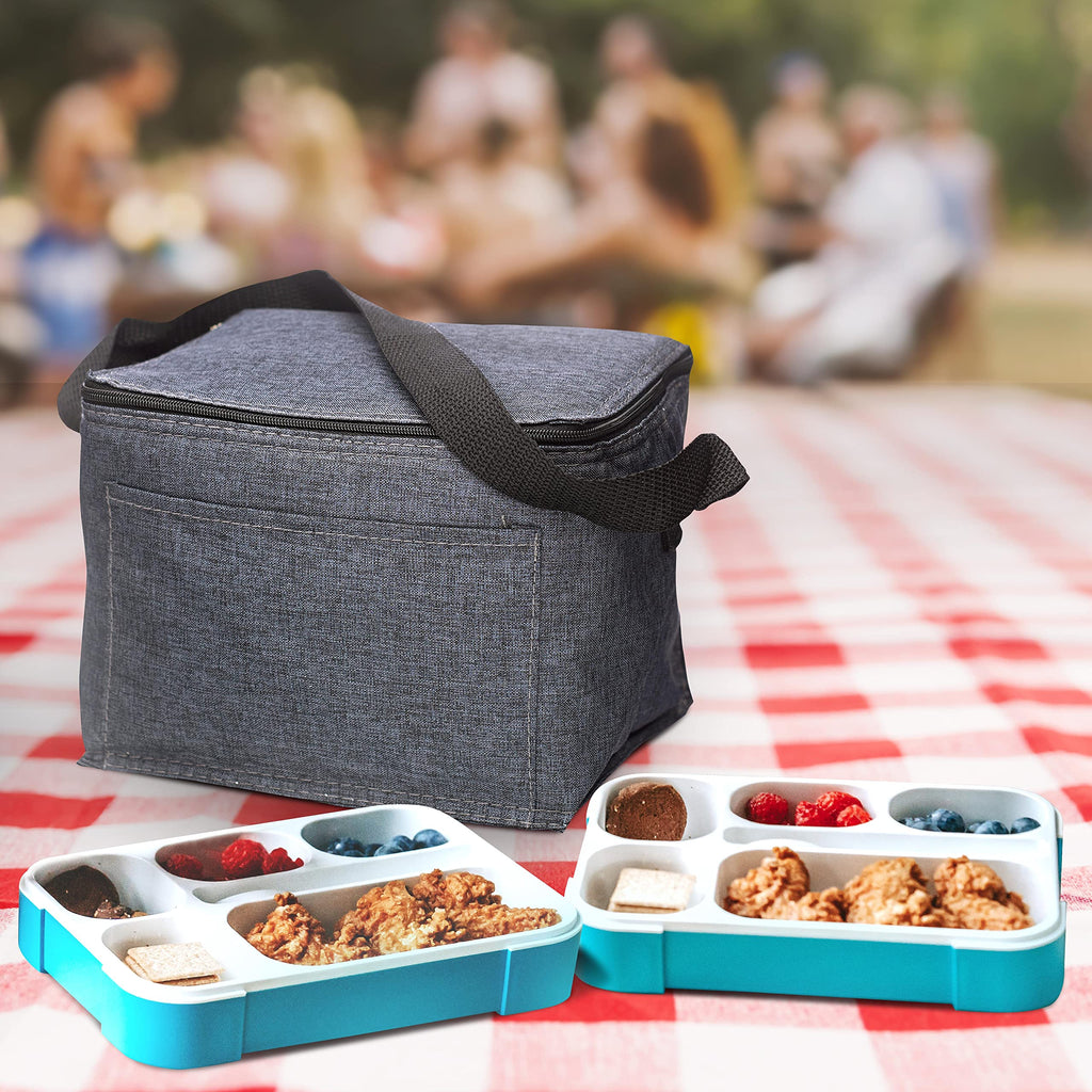 Custom Insulated Cooler Lunch Bag Set of 10/50/100, Personalized Bulk Pack - Perfect for Work, Travel, Outdoor Events - Blue