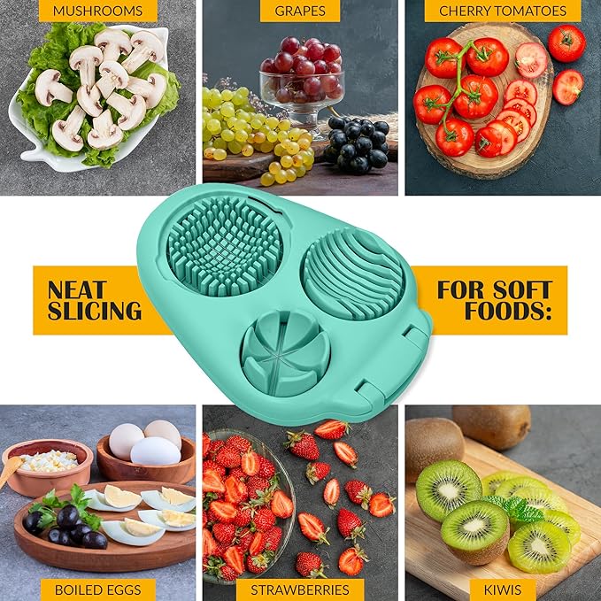 Egg Slicer for Hard Boiled Eggs - 3 Slice Modes Egg Cutter, Dicer, Chopper