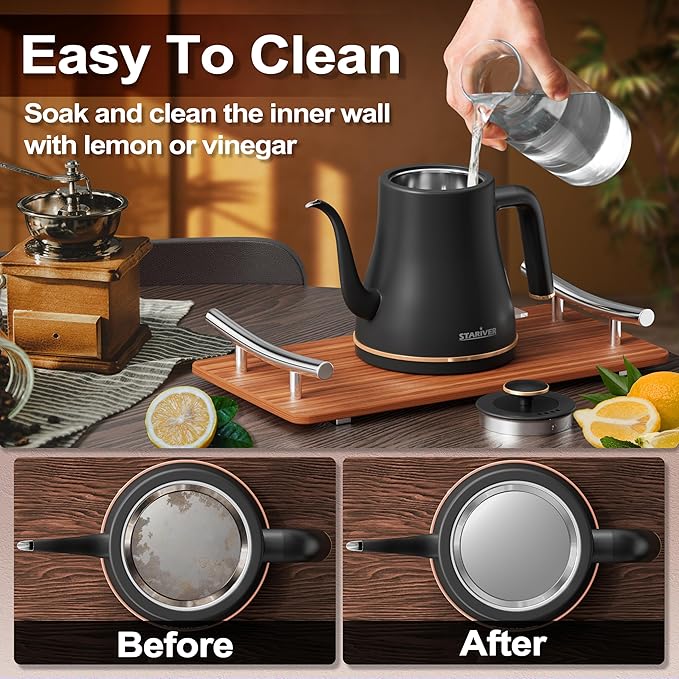 Stariver Gooseneck Electric Kettle, 0.8L Electric Tea Kettle