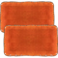 ZAROCRUS Vintage Melamine 17" x 10" Serving Platters for Serving Food, Set of 2, 100% Melamine Large Rectangle Serving Trays Sets for Fruit, Appetizer, Dessert, Home and Party Use. Orange