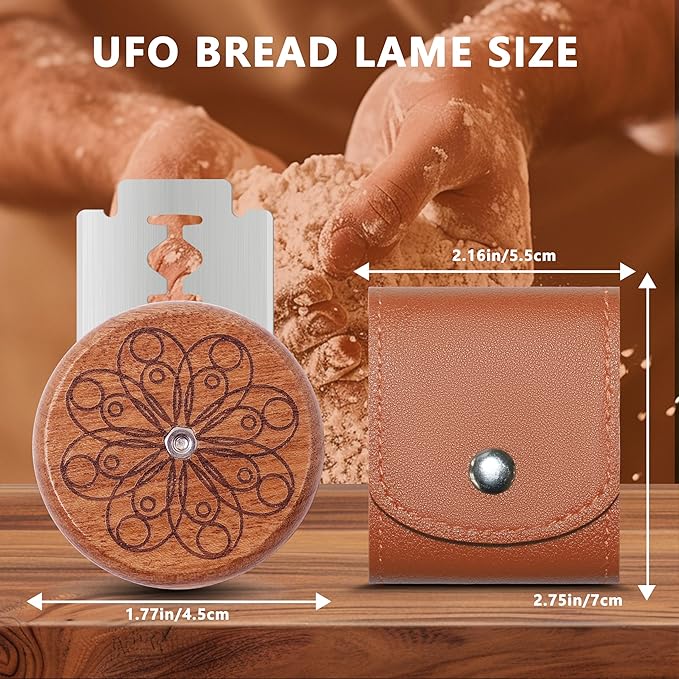 Epritliber UFO Bread Lame Sourdough Scoring Tool Bread Scorer,Circle-brown