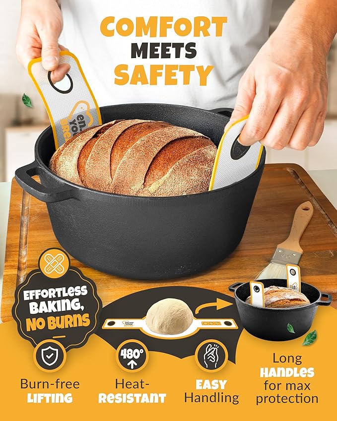 CRUSTLOVE Round Silicone Bread Sling for Easy Bread Lifting from Dutch Oven