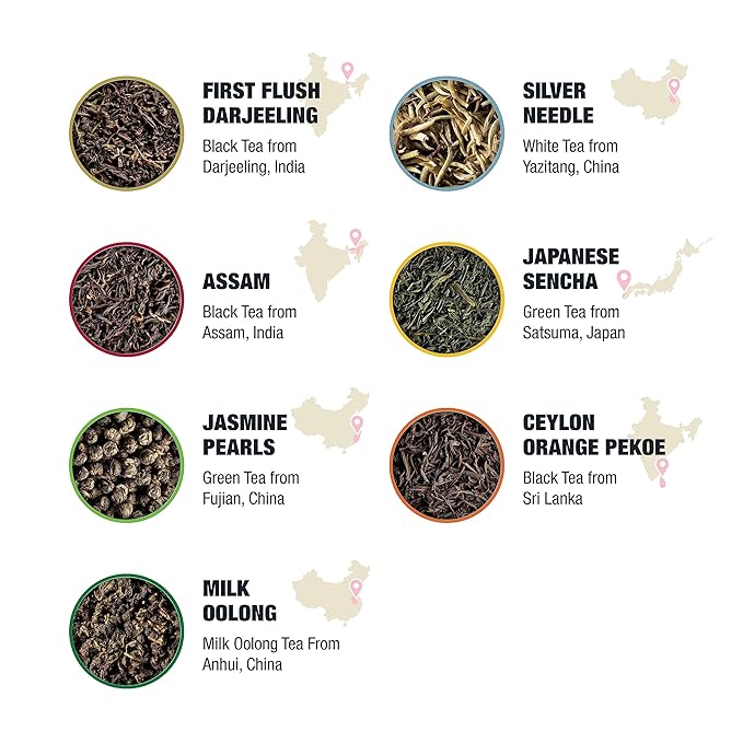 Tiesta Tea - Single Origin Tea Sampler Dry Flight Set, Loose Leaf