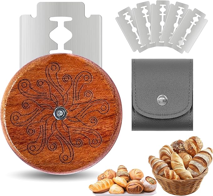 Epritliber UFO Bread Lame Cutter for Homemade Sourdough,Bread Scorer Tool for Sourdough with 5 Blades and Case,Slashing Tool Bread Cutting Knife for Artisan Bread and Baguette Makers,Octopus