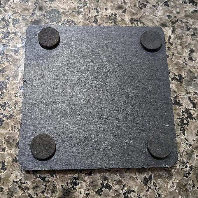 Engraved V-Twin Engine Slate Coasters Set of 4 – Square – USA Made