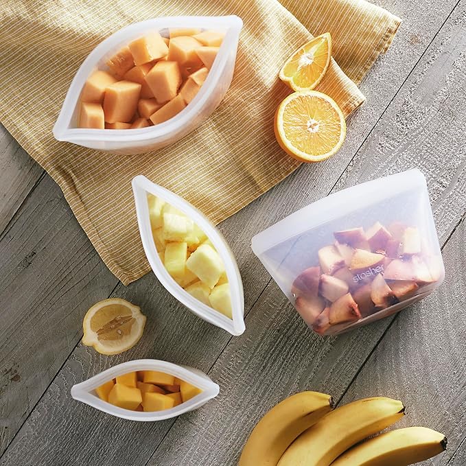 Stasher Premium Reusable Silicone Food Storage Bowl, Clear, 6-Cup