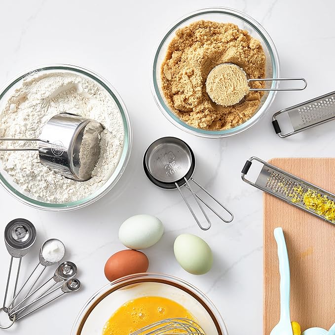 Martha Stewart Richburn 4-Piece Stainless Steel Measuring Cups Set – Durable and Accurate Kitchen Measuring Tools for Baking and Cooking