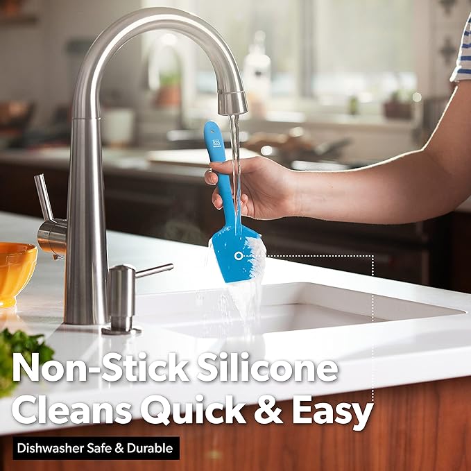 DI ORO Large Silicone Spatula - 600F Heat Resistant, Blue