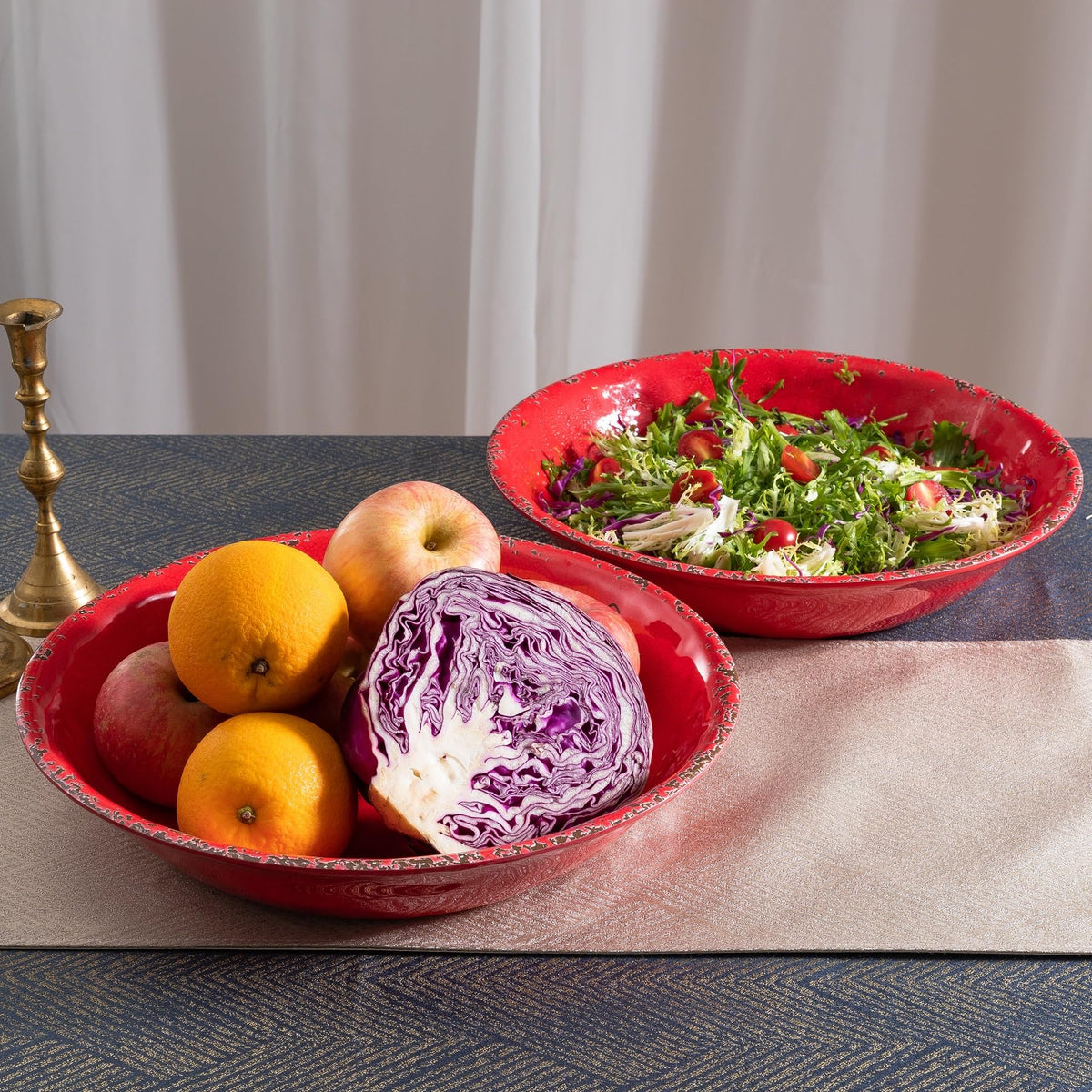 ZAROCRUS Talavera Melamine Large Serving Bowl, 13.75" x 2.75" Mixing, Pasta Serving Bowls set of 2,100% Melamine Soup Bowl Salad Bowl Fruit Bowls,Lightweight and Unbreakable…