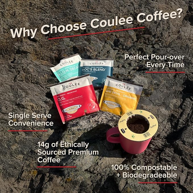 Coulée EcoPour Coffee Variety Pack, Single Serve, 4 Flavors, 20 Pack
