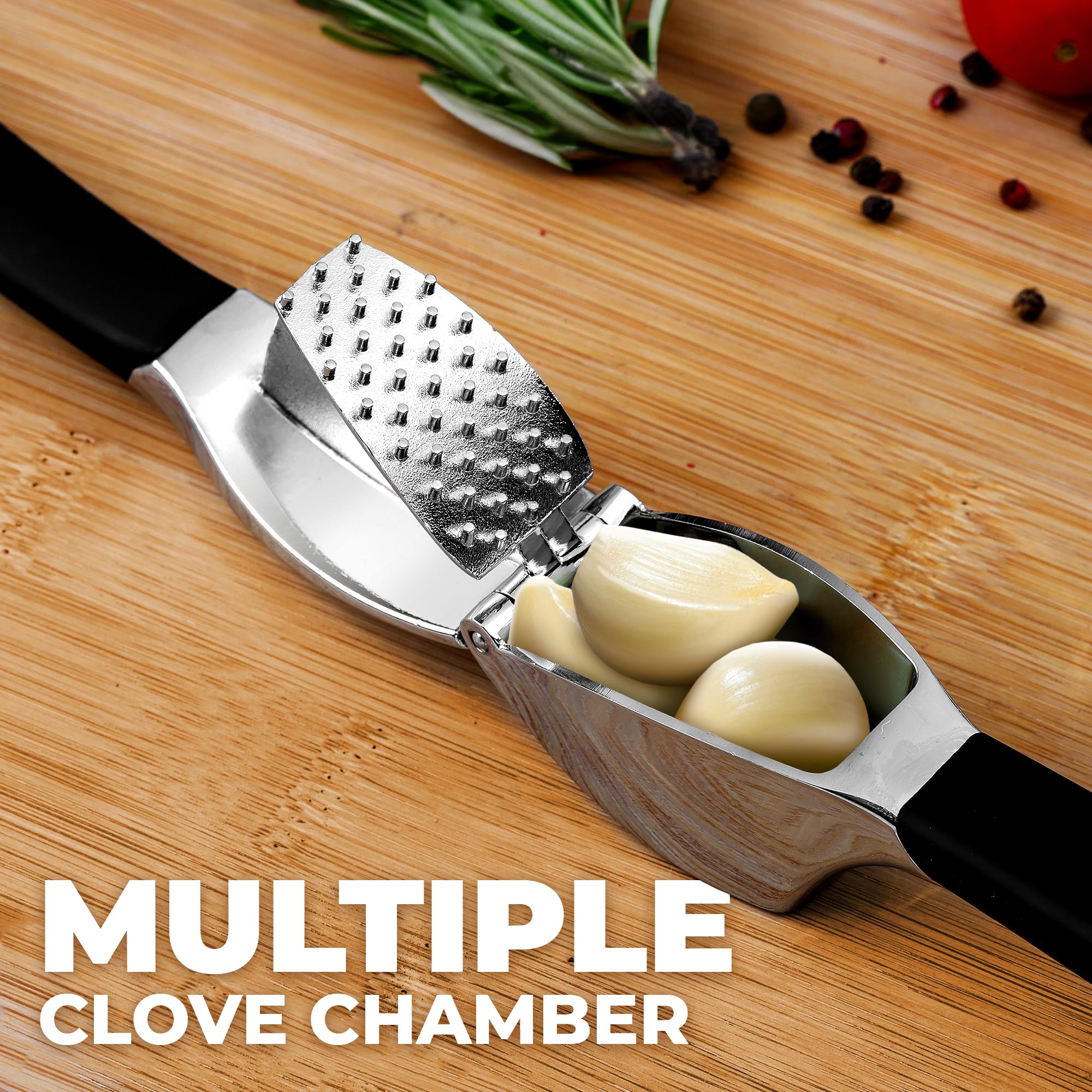 Zulay Kitchen Metal Comfort Grip Garlic Press