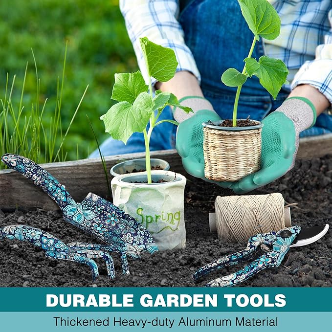 WORKPRO 5PCS Garden Tool Set, Aluminum Heavy Duty Gardening Tool Set