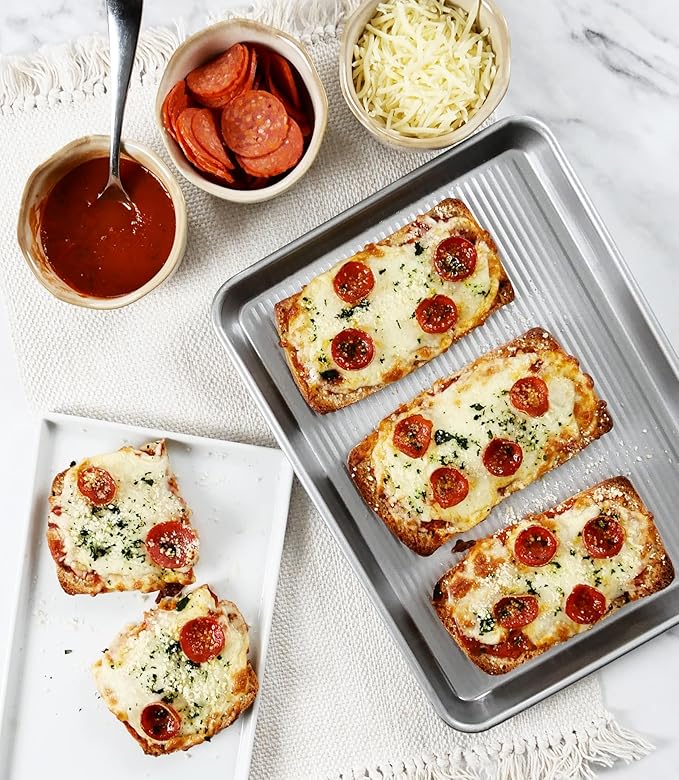 USA Pan Bakeware Nonstick Quarter Sheet Pan, Baking Sheet Aluminized Steel, Pan Measures: 13 x 9.5 x 1 inches