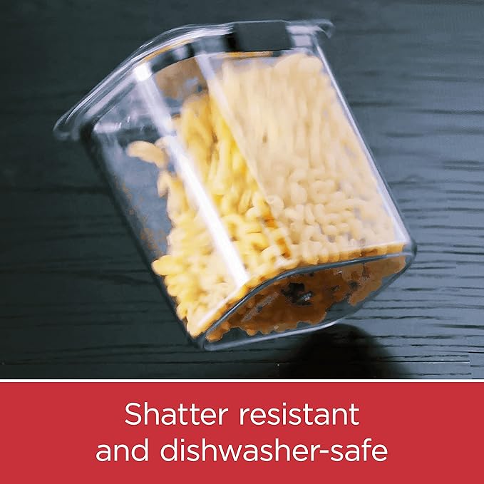 Rubbermaid Brilliance Plastic Food Storage Pantry Baking Set, 3 Containers with Lids (6 Pieces Total), BPA-Free, Clear