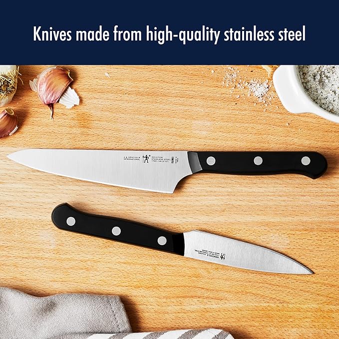 Henckels Solution Self Sharpening 20-Pc Knife Set, German Engineered, Brown