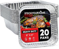 Stock Your Home 8x8 Foil Pans (20 Pack) 8 Inch Square Aluminum Pans - Foil Pans - Disposable Food Containers Great for Baking Cake, Cooking, Heating, Storing, Prepping Food