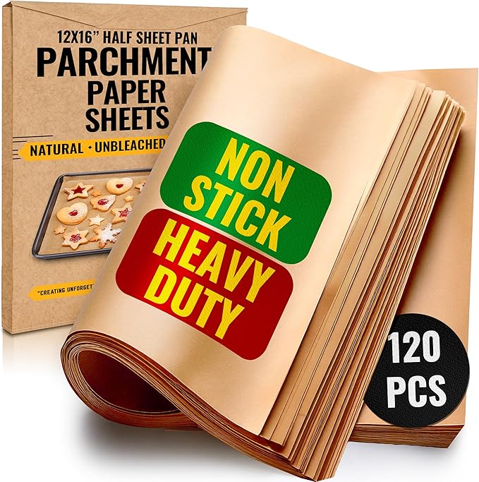 Parchment Paper Sheets for Baking, 12x16" 120 Pcs by Baker's Signature