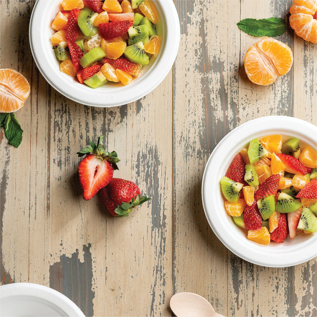 100% Compostable Paper Bowls 12 oz. [1000 Count] Heavy-Duty Soup Bowls - Natural White Color Unbleached Bagasse Bowls - Eco-Friendly Disposable Biodegradable Sugarcane - [Bulk Case 8 x 125 Pack]