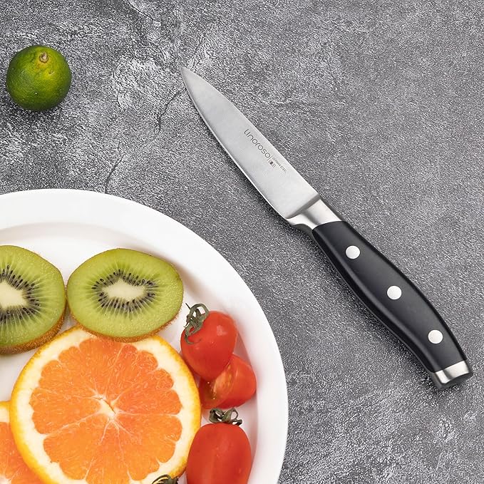 linoroso 3.5 Inch Paring Knife, Sharp Forged German Stainless Steel Kitchen Knife, Full Tang Small Fruit Knife with Ergonomic Handle, Premium Classic Series with Elegant Gift Box