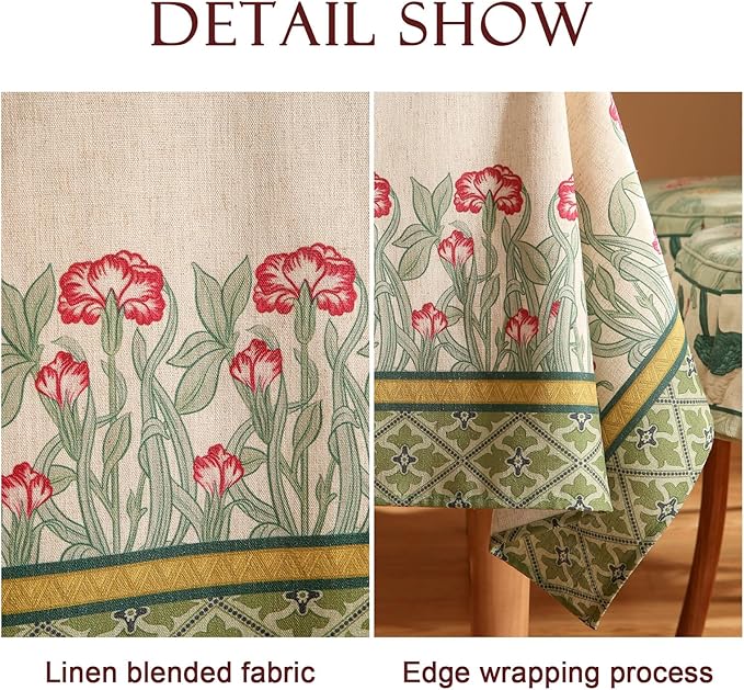 patdrea Vintage French Linen Tablecloth,Rectangular,118"x67"-Cecilia D