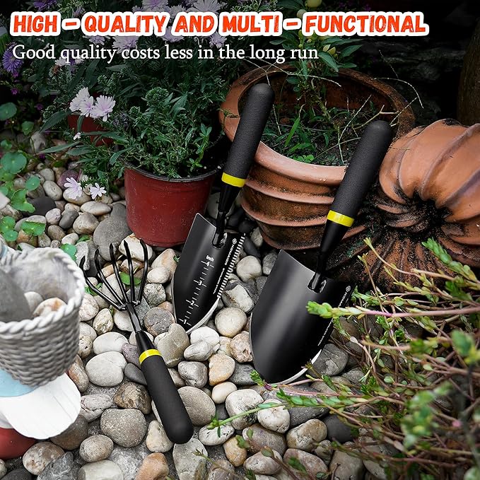 Kemaier 3-Piece Garden Tool Set, Heavy-Duty Stainless Steel Premium Tools