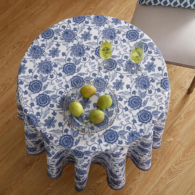 patdrea Elegant French Linen Tablecloth,Round,Diameter 55"-Lantang A
