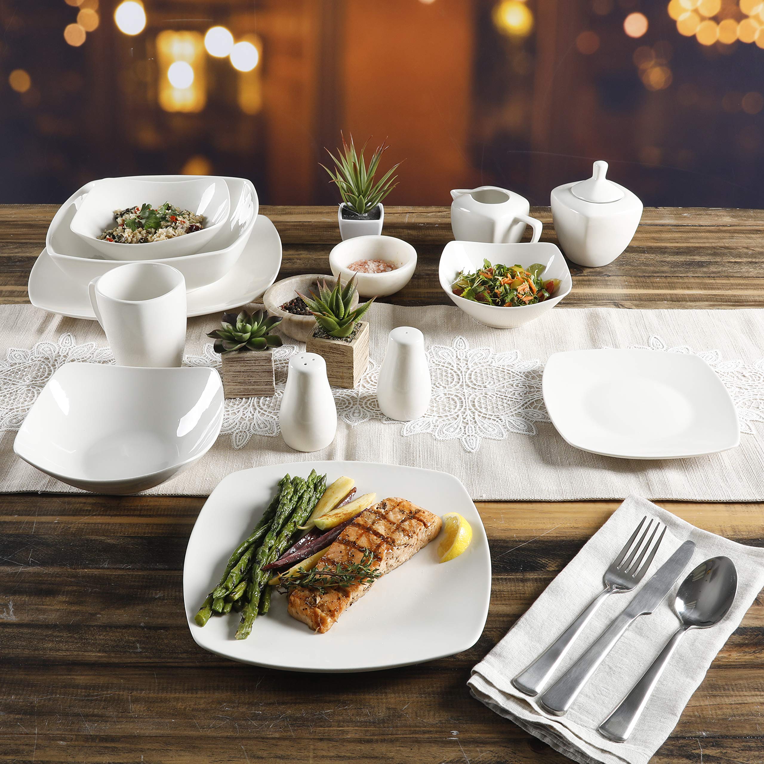 Gibson Home Zen Buffetware 39 Piece Dinnerware Set, White
