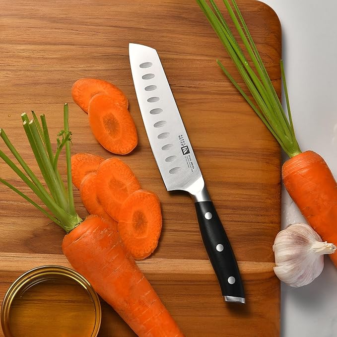 Klaus Meyer Stahl 8-Piece German Steel Kitchen Knife Block Set (Black)