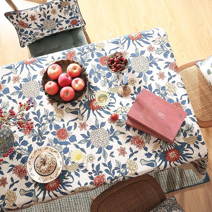 patdrea Vintage French Linen Tablecloth,Rectangular,87"x63"-Ivar A