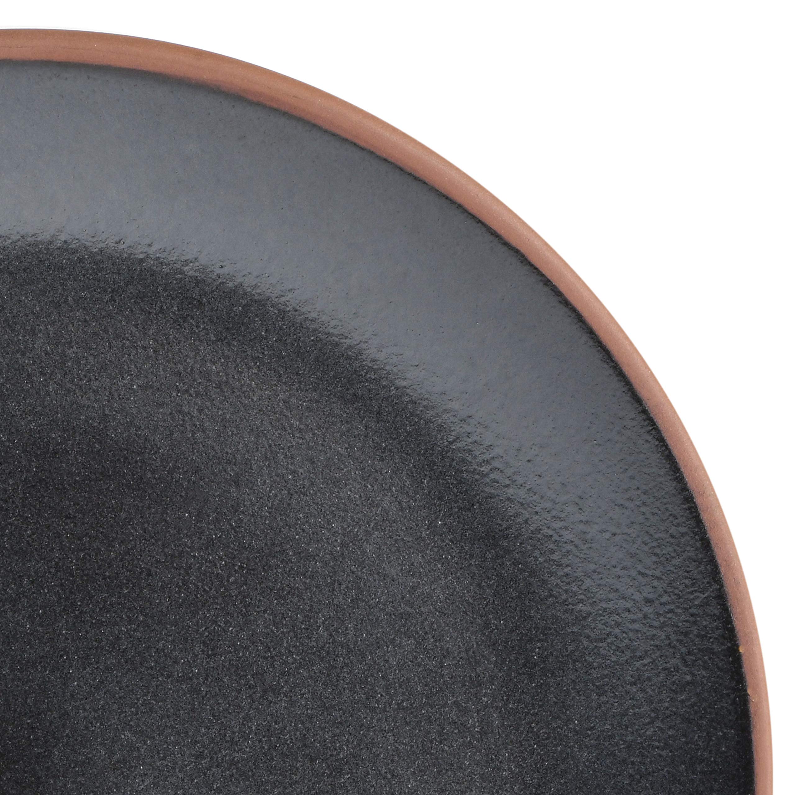 Gibson Elite Contempo Classic Double Bowl Dinnerware Set, Service for 4 (16pcs), Black