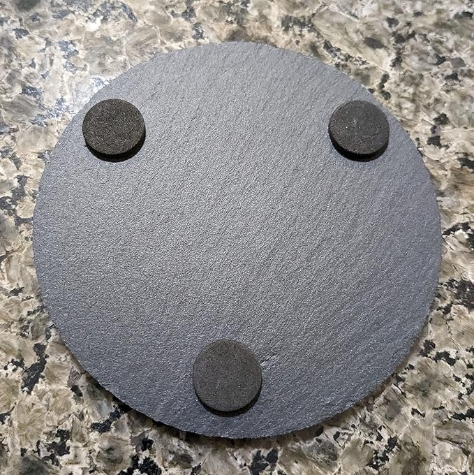 Engraved Flaming Chopper Slate Coasters Set of 4 – Round – Made in USA