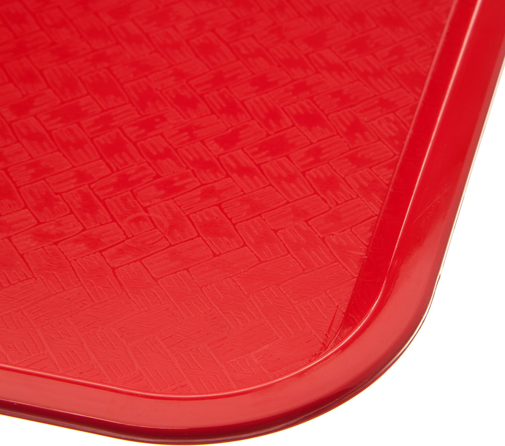 Carlisle FoodService Products Café Cafeteria Tray, Fast Food Tray for Restaurant or Commercial Use, 12" x 16", 24 Count, Red