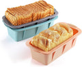 MONGSEW 3PCS Silicone Bread Loaf Pan, Non-Stick Bread Pans for Baking, Easy Release Loaf Pan, Great for Homemade Bread, Cakes, Brownies, Dishwasher Safe (3 Colors, Nesting Design)