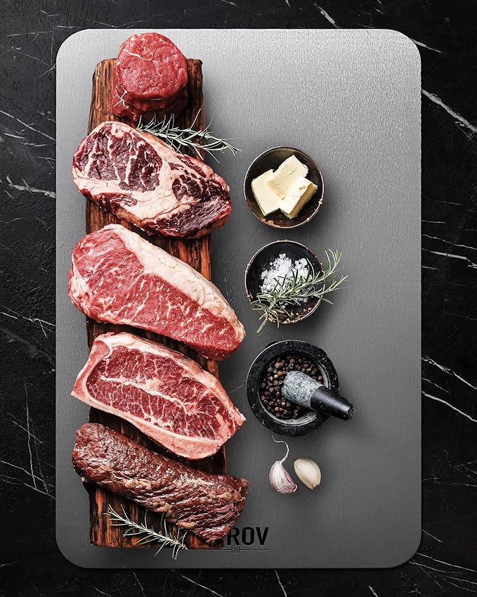 Titanium Cutting Board, 100% Pure Titanium Cutting Boards For Kitchen, Best Non Toxic titanium chopping board, Dishwasher safe, Hygiene and Durability for Meat, Fruit, and Vegetables (12.5L*8W)