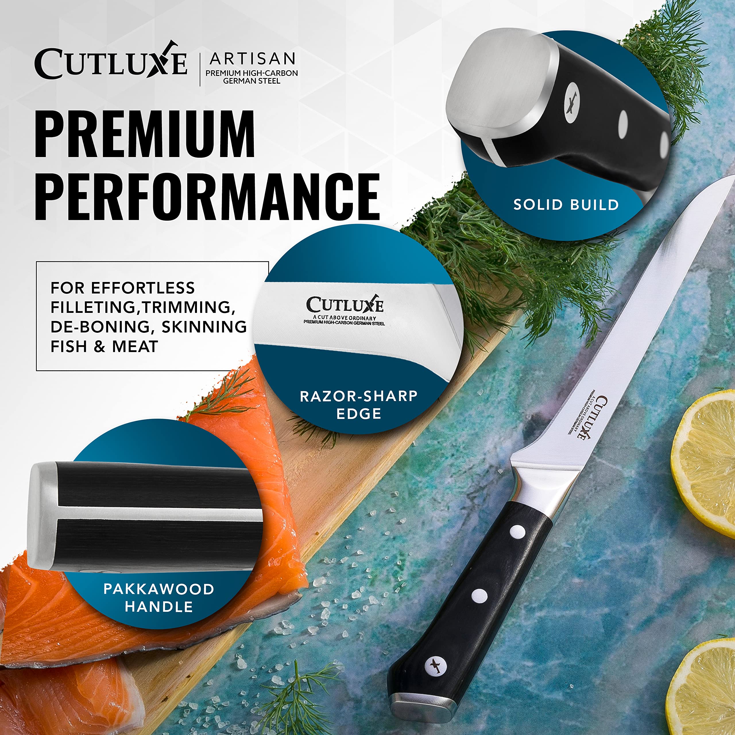 Cutluxe Carving Knife Set, Brisket Slicing & Boning Knife for Meat & BBQ