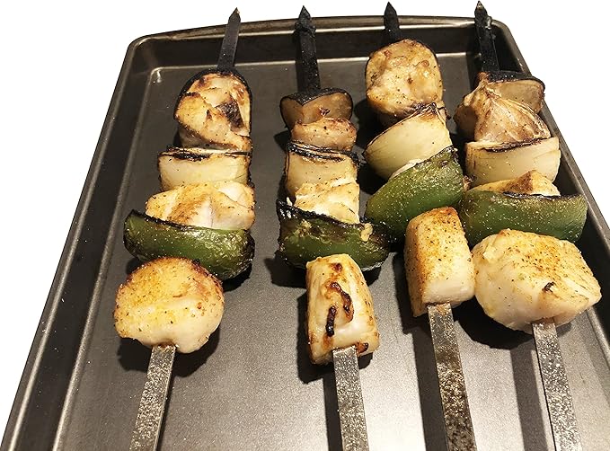 Antallcky 12 Pack Kebab Skewers Stainless Steel Sticks 23.5 Inches