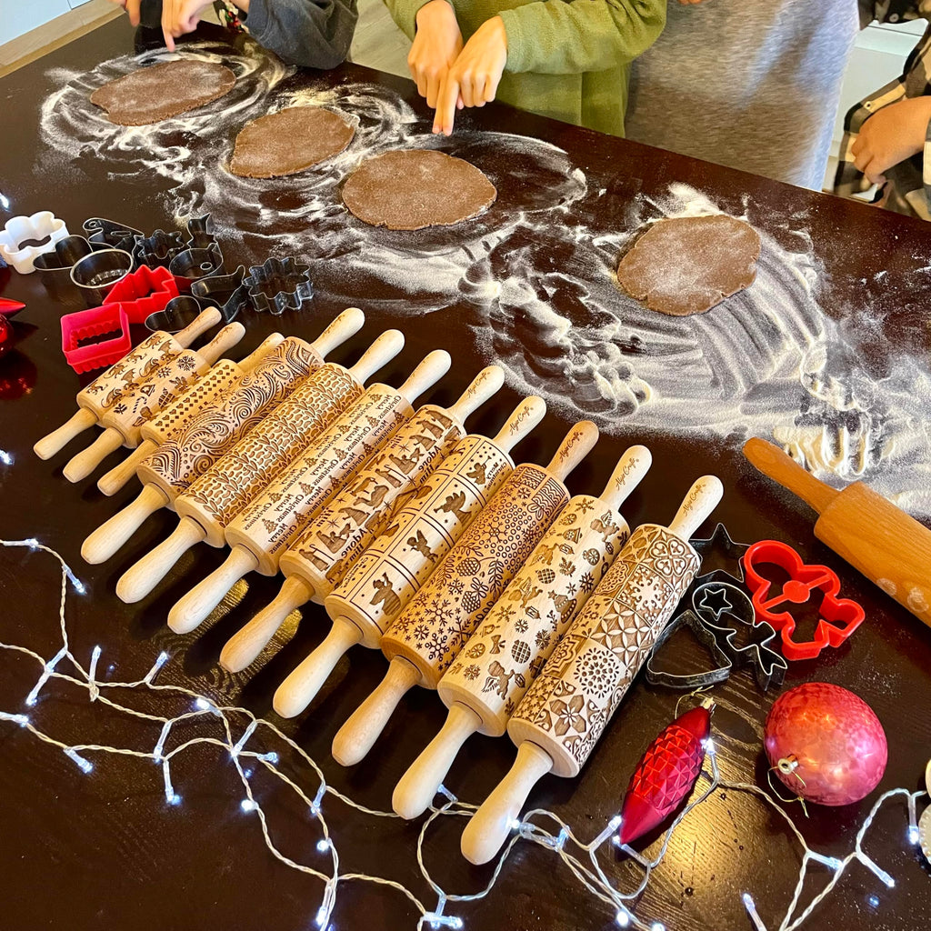 SUNFLOWER FIELD Embossed Rolling Pin for Ceramic. Clay Roller and Ceramic Stamp for Embossing Pottery. Baking Gifts for Women by Algis Crafts for Embossed Cookies