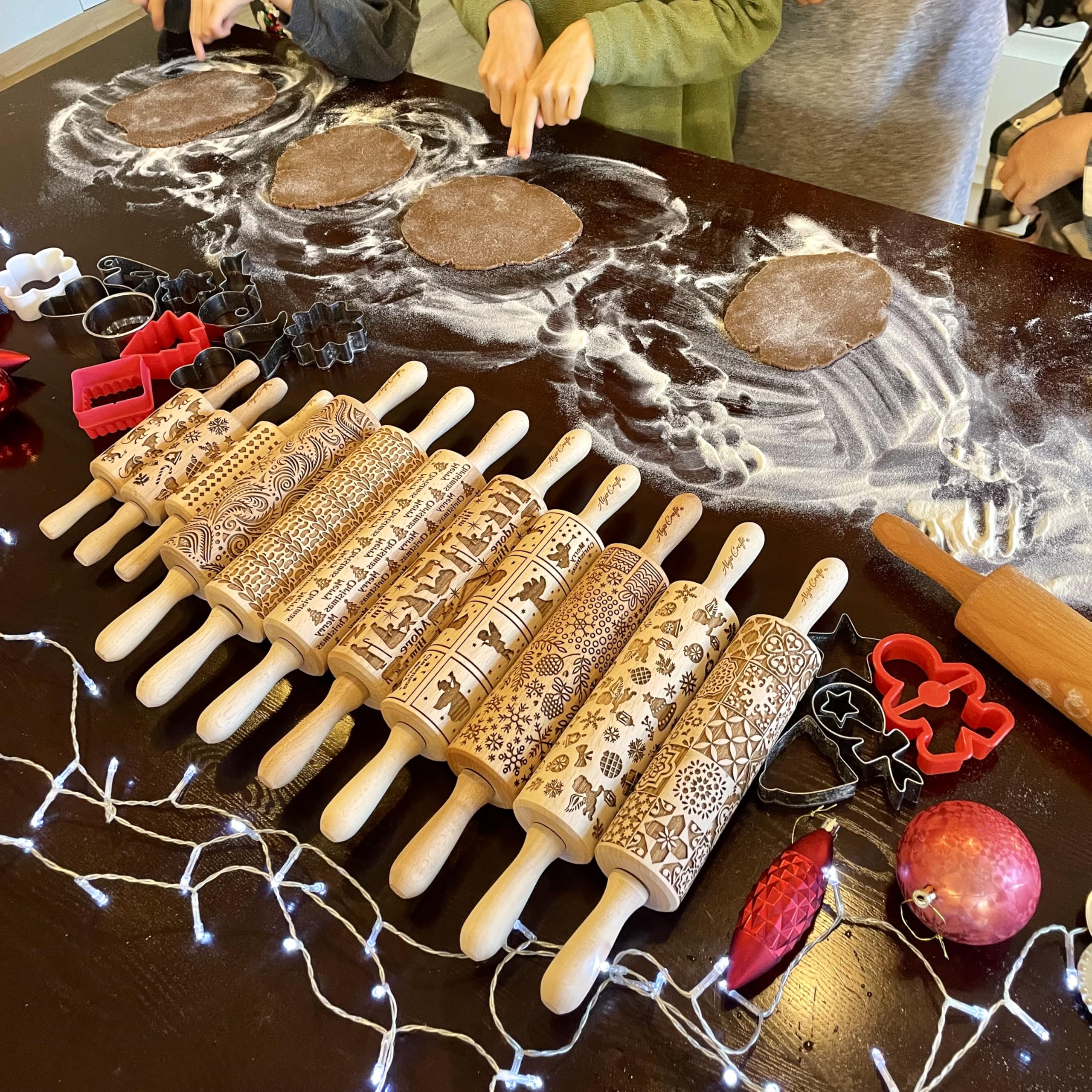 SUNFLOWER FIELD Embossed Rolling Pin for Ceramic. Clay Roller and Ceramic Stamp for Embossing Pottery. Baking Gifts for Women by Algis Crafts for Embossed Cookies