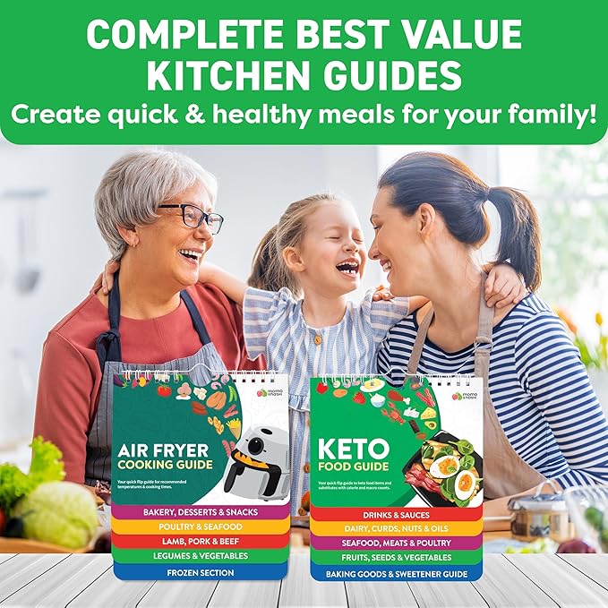 Air Fryer & Keto Cookbook Magnets - Set of 2 (7”x6”) - Air Fryer Accessories & Keto Meal Plan Cookbook - Airfryer Kitchen Appliances - Keto Foods & Keto Diet Book for Beginners - Kitchen Gadgets 2026