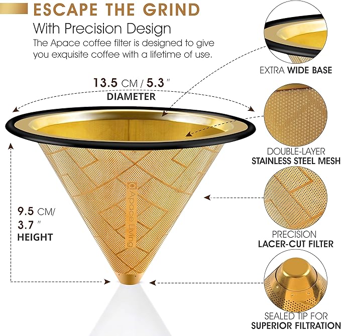 Compatible with Chemex, Hario V60 Pour Over Coffee Filter, Coffee Dripper