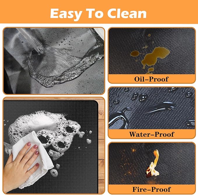 Demiwise 76X48in Grill Mats for Outdoor Grill,Fits Most Grills, Smokers, Griddles and Outdoor Charcoal, Flat Top,Deck and Patio Protector